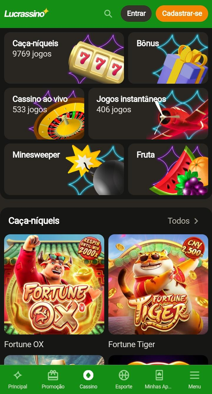 Lucrassino e seus Jogos de Cassino